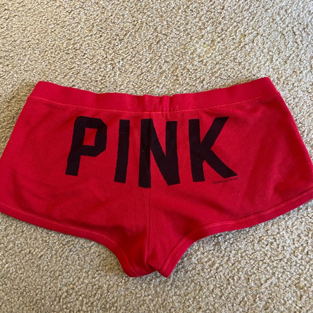 PINK Red Sleep Shorts